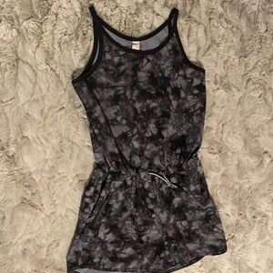 Athleta Black and Gray Tie-Dye romper